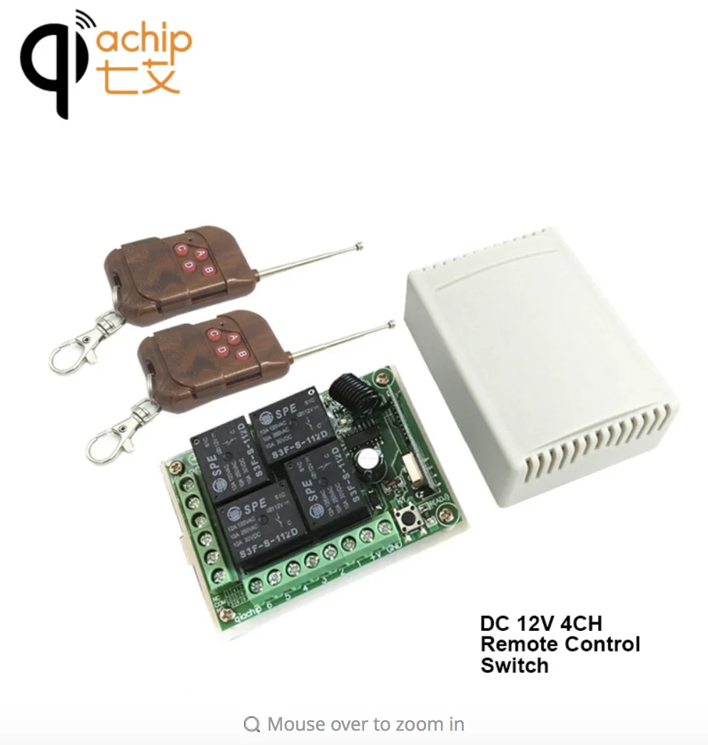 433Mhz Universal Wireless Remote Control Switch DC12V 4CH relay Receiver Module and 2pcs 4 channel RF Remote 433 Mhz Transmitter
433Mhz Universal Wireless Remote Control Switch DC12V 4CH relay Receiver Module and 2pcs 4 channel RF Remote 433 Mhz Transmitter