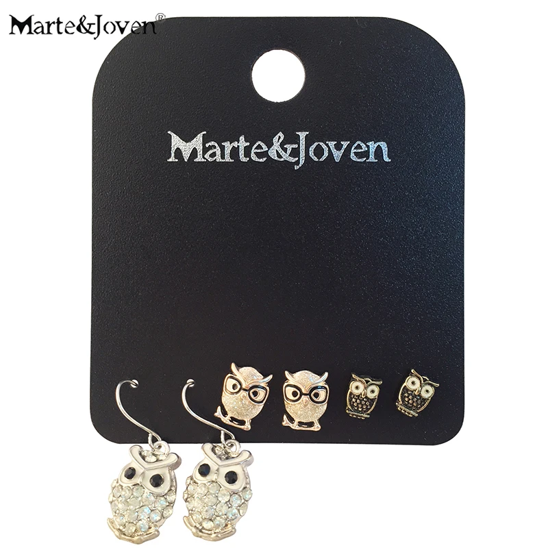 Marte&Joven Cute 3 Pairs Silver Color Different Forms Rhinestone Owl Stud Earring Set for Women
Marte&Joven Cute 3 Pairs Silver Color Different Forms Rhinestone Owl Stud Earring Set for Women