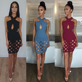 2020 Summer New Arrival Sleeveless Cross Collar Front Hollow Sexy Dress of Stretch Fabric Hollowed Hem Pencil Mini Dress Women
2020 Summer New Arrival Sleeveless Cross Collar Front Hollow Sexy Dress of Stretch Fabric Hollowed Hem Pencil Mini Dress Women
