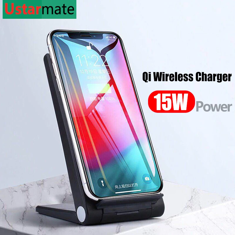 Qi Wireless Charger Dock Folding Portable 15W for iPhone 8 X Xs Samsung S10 S9 S8 Mobile Phone Induction Fast Charger QC 3.0
Qi Wireless Charger Dock Folding Portable 15W for iPhone 8 X Xs Samsung S10 S9 S8 Mobile Phone Induction Fast Charger QC 3.0