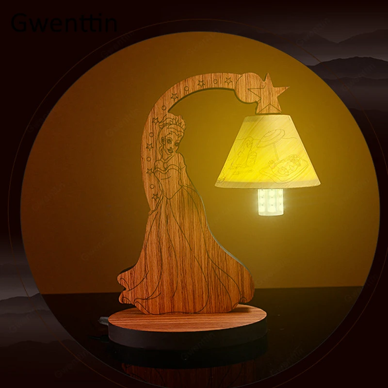Wood Princess Table Lamp for Children's Bedroom Bedside Home Decor Study Standing Desk Led Light Fixtures Kids Gifts Luminarias 
Wood Princess Table Lamp for Children's Bedroom Bedside Home Decor Study Standing Desk Led Light Fixtures Kids Gifts Luminarias