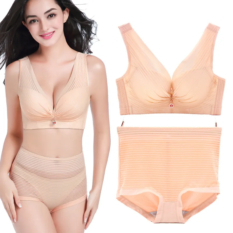 Women Plus Size Bra Set Wire Free 90C 105C 120D 120E Bra and Transparent Briefs Set 40 46 48 52 Large Cup Lingerie Underwear Set
Women Plus Size Bra Set Wire Free 90C 105C 120D 120E Bra and Transparent Briefs Set 40 46 48 52 Large Cup Lingerie Underwear Set