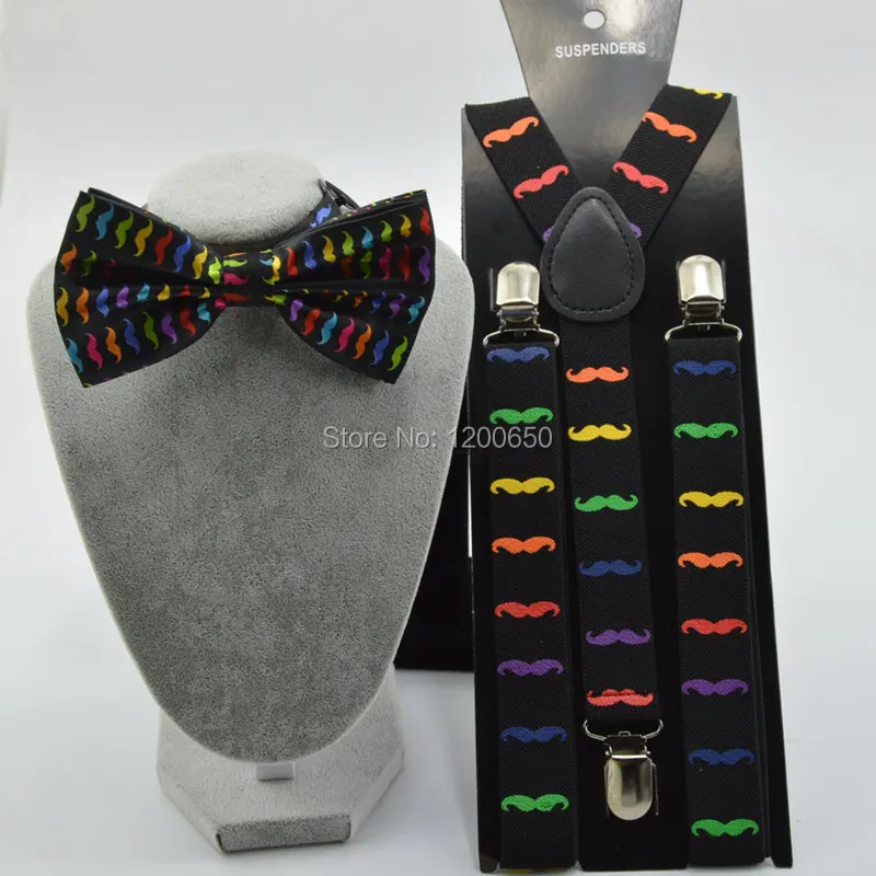 Unisex Adjustable Clip-on Braces Elastic Y-back Women's Black Mustache Suspenders and bow ties for wedding
Unisex Adjustable Clip-on Braces Elastic Y-back Women's Black Mustache Suspenders and bow ties for wedding