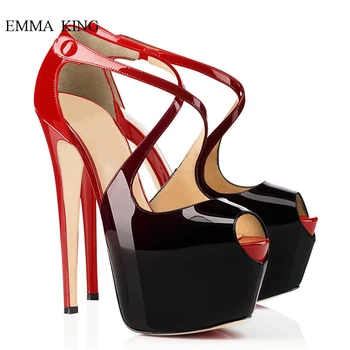 Sexy Stage Party Pumps Button Super High Heels Platform Sandals Women's Shoes Peep Toe Gradient Black Stilettos Shoes Woman
Sexy Stage Party Pumps Button Super High Heels Platform Sandals Women's Shoes Peep Toe Gradient Black Stilettos Shoes Woman