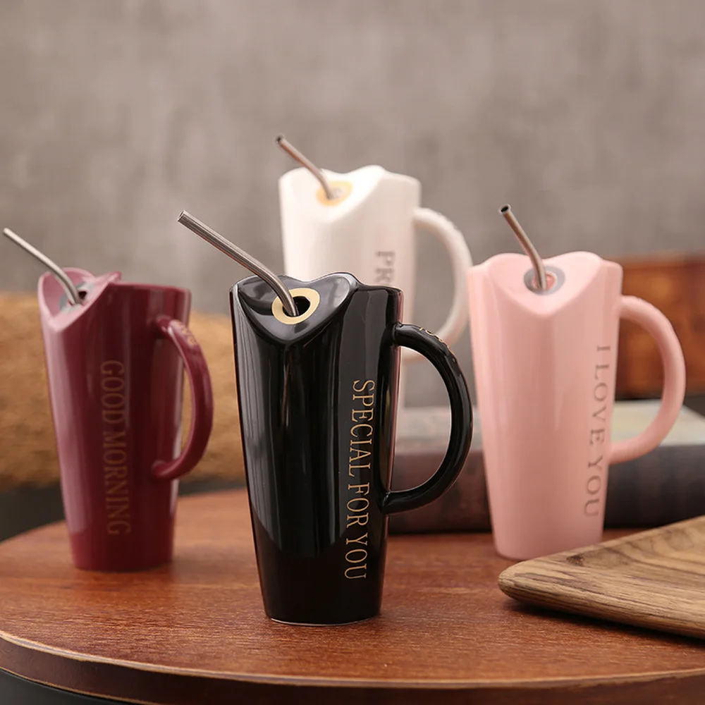 480ML Ceramic Coffee Milk Mugs Personality Drinking Cups with Stainless Steel Straw Office Drinkware Unique Gifts
480ML Ceramic Coffee Milk Mugs Personality Drinking Cups with Stainless Steel Straw Office Drinkware Unique Gifts