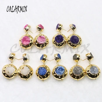 5 Pairs druzy stone earrings golden plated earrings dangle earrings plated golden color earrings gift for women 9023
5 Pairs druzy stone earrings golden plated earrings dangle earrings plated golden color earrings gift for women 9023