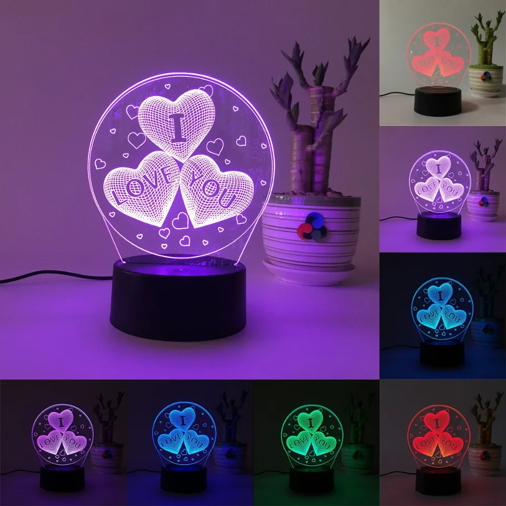 LOVE 3D Visual Illusion Lamp Transparent Acrylic Night Light LED Lamp 7 Color Changing Touch Table Lamp For Party Wedding Decor
LOVE 3D Visual Illusion Lamp Transparent Acrylic Night Light LED Lamp 7 Color Changing Touch Table Lamp For Party Wedding Decor
