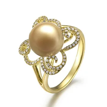 GVBORI 18K Yellow Gold 9-10mm Natural South Sea Gold Pearl Ring Diamond Pearl Ring For Women Wedding/Women's Day Gift
GVBORI 18K Yellow Gold 9-10mm Natural South Sea Gold Pearl Ring Diamond Pearl Ring For Women Wedding/Women's Day Gift