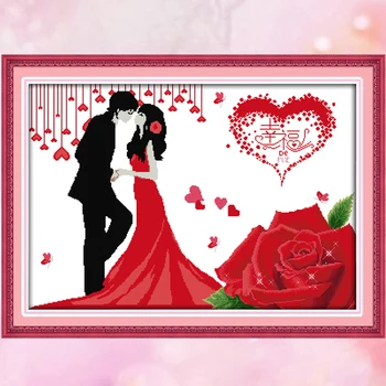 Joy Sunday wedding cross stitch needlepoint kits embroidery kits love kiss DMC fabric livingroom bedroom decoration wholesale
Joy Sunday wedding cross stitch needlepoint kits embroidery kits love kiss DMC fabric livingroom bedroom decoration wholesale
