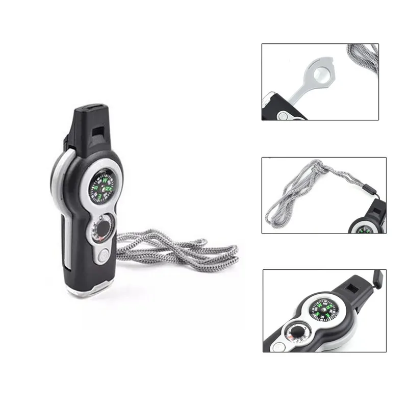Outdoor Multifunctional Emergency Survival Whistle Compass Thermometer Magnifier Versatile with Lanyard Survival Kits Travel
Outdoor Multifunctional Emergency Survival Whistle Compass Thermometer Magnifier Versatile with Lanyard Survival Kits Travel