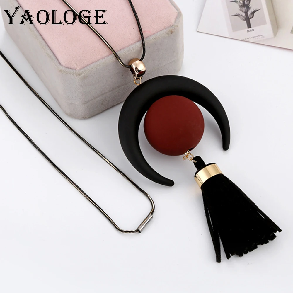 YAOLOGE Hot Sale Ethnic Creative Necklace Fashion Rubber Moon Fringe Bohemian Style Statement Accessories For Women Jewelry New
YAOLOGE Hot Sale Ethnic Creative Necklace Fashion Rubber Moon Fringe Bohemian Style Statement Accessories For Women Jewelry New