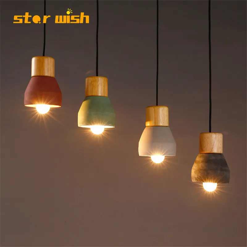 Modern cement wood Pendant Lights Hanging Lamps multicolour Lampshade Pendant Lamp Fixture Luster Lights for dining room
Modern cement wood Pendant Lights Hanging Lamps multicolour Lampshade Pendant Lamp Fixture Luster Lights for dining room