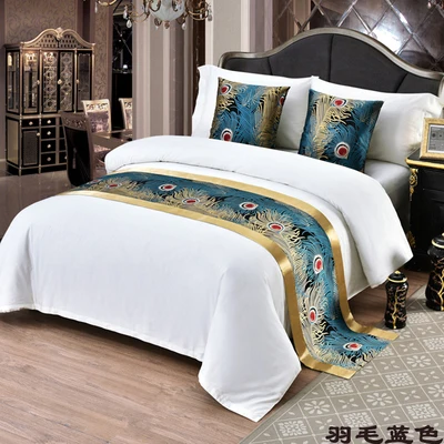 Blue feather Bed Runner Queen Size Bedspreads Scarf Bedding Protection Hotel Bedroom Decor for Wedding No Fading Soft Bed Flag
Blue feather Bed Runner Queen Size Bedspreads Scarf Bedding Protection Hotel Bedroom Decor for Wedding No Fading Soft Bed Flag