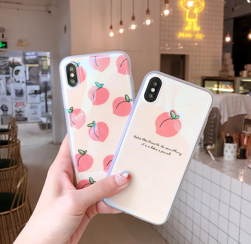Hepu Fresh summer girls pink peach for iPhoneX/8/7PLUS Blu-ray laser 6/6s personality soft silicone sleeve
Hepu Fresh summer girls pink peach for iPhoneX/8/7PLUS Blu-ray laser 6/6s personality soft silicone sleeve