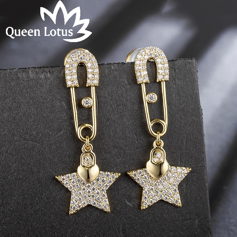 Queen Lotus 2018 Korean Fashion Pin Star Earrings for Women Cubic Zircon Drop Earrings Jewelry Female Luxury Crystal Earrings
Queen Lotus 2018 Korean Fashion Pin Star Earrings for Women Cubic Zircon Drop Earrings Jewelry Female Luxury Crystal Earrings