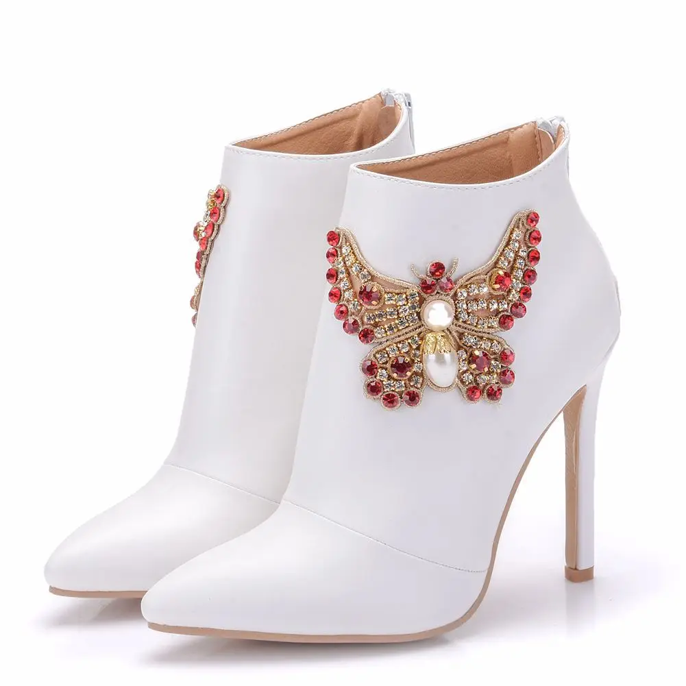 2019 Women Ankle Boots Floral Rhinestone Zippers White Autumn Spring High Heels Martin Boots Wedding Dress Shoes XY-A0161
2019 Women Ankle Boots Floral Rhinestone Zippers White Autumn Spring High Heels Martin Boots Wedding Dress Shoes XY-A0161