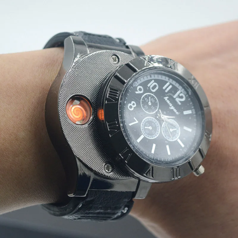 Novelty Electronic USB Cigar Lighter Creative Metal Smart Watch Cigarette Lighters Tungsten wire windproof Men Watch Smoker Gift
Novelty Electronic USB Cigar Lighter Creative Metal Smart Watch Cigarette Lighters Tungsten wire windproof Men Watch Smoker Gift
