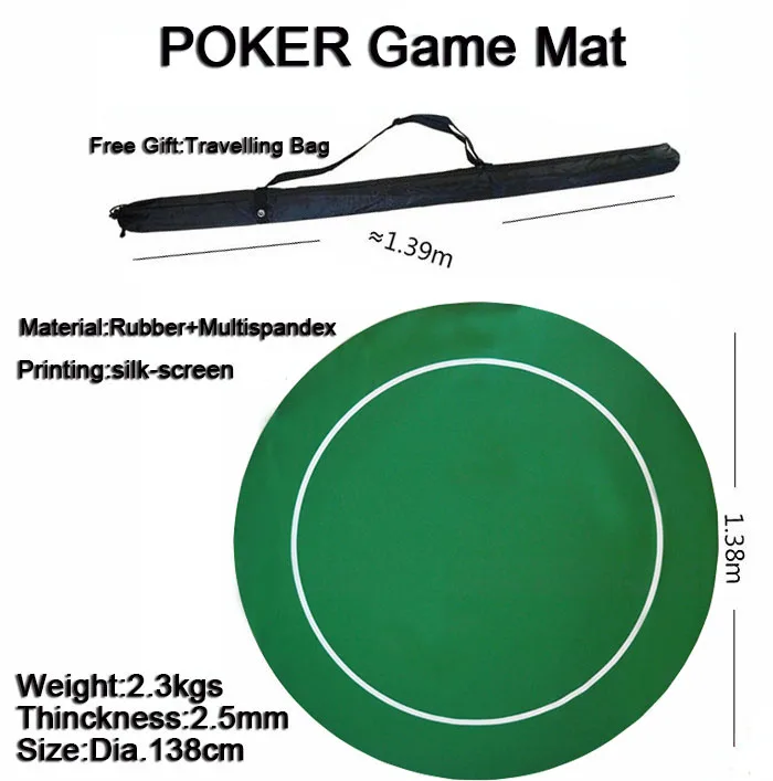 1pc Round Poker Rubber Mat Poker Game Table Top Casino Layout Poker Cloth Dia.137cm 53.9inch with Shoulder bag
1pc Round Poker Rubber Mat Poker Game Table Top Casino Layout Poker Cloth Dia.137cm 53.9inch with Shoulder bag