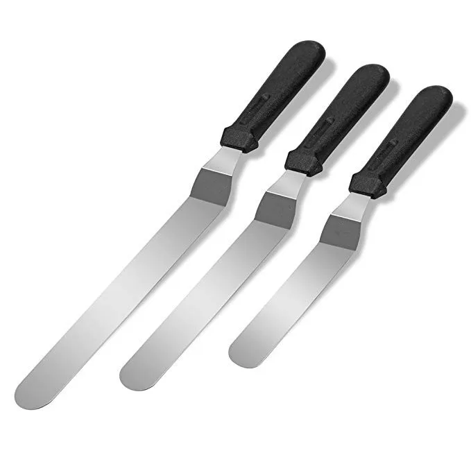3-piece Stainless Steel Angled Icing Spatulas Decorating Spatulas1 Set Length 11inches 13inches 15inches | Дом и сад