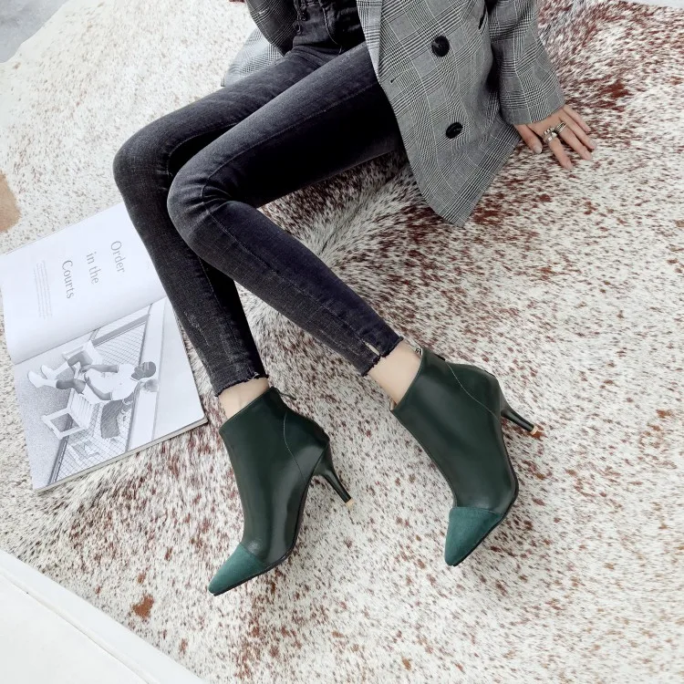 Big Size 11 12 13 14 15 16 17 Ma'am Fine heel Short boots Pure color Back zipper Boot barrel High heel boots
Big Size 11 12 13 14 15 16 17 Ma'am Fine heel Short boots Pure color Back zipper Boot barrel High heel boots