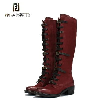 Prova Perfetto Women Knee High Boots Retro Knight Boot Autumn Winter Zipper Boots Straps Shoes Woman Platform Rubber Long Boots
Prova Perfetto Women Knee High Boots Retro Knight Boot Autumn Winter Zipper Boots Straps Shoes Woman Platform Rubber Long Boots