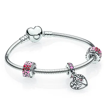 NEW 2018 Valentine's Day Newest 100% 925 Sterling Silver Bracelet Set Heart shaped Charm Bead for Fishion Women DIY Bangle
NEW 2018 Valentine's Day Newest 100% 925 Sterling Silver Bracelet Set Heart shaped Charm Bead for Fishion Women DIY Bangle