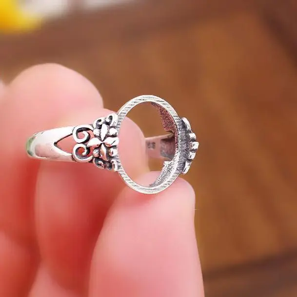 Sterling Silver 925 Engagement Wedding Semi Mount Ring Oval Cabochon 10.6x12.6mm for Amber Agate Turquoise Setting Adjustable
Sterling Silver 925 Engagement Wedding Semi Mount Ring Oval Cabochon 10.6x12.6mm for Amber Agate Turquoise Setting Adjustable
