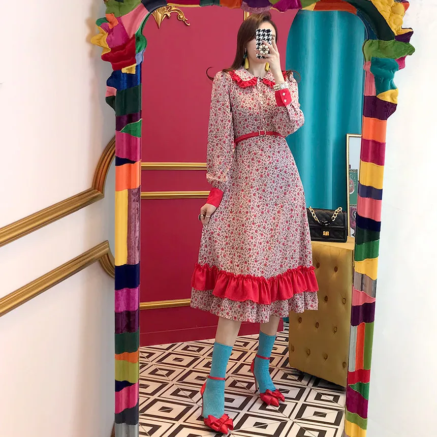 PEILING DRAGON 2019 Korea Chic fashion Lotus-leaf-edged Floral Dress Women's Long sleeves dress w0145
PEILING DRAGON 2019 Korea Chic fashion Lotus-leaf-edged Floral Dress Women's Long sleeves dress w0145
