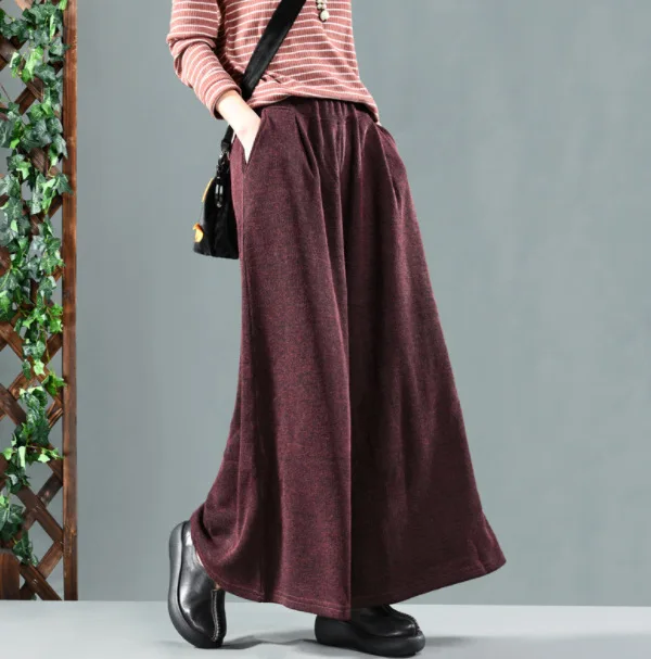 Spring Autumn Pants Retro Women Loose Thicker Trousers Elastic Waist pocket Solid color Blended Female New Casual Pants 2018
Spring Autumn Pants Retro Women Loose Thicker Trousers Elastic Waist pocket Solid color Blended Female New Casual Pants 2018