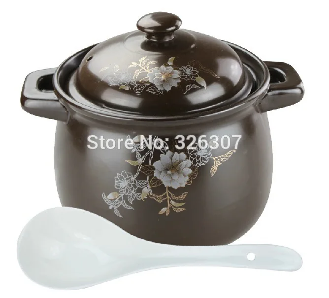 Chinese 5.5L 5KGS Big ceramic sand pot cookware stock porridge earthen saucepan marmite stew soup tureen casserole | Дом и сад