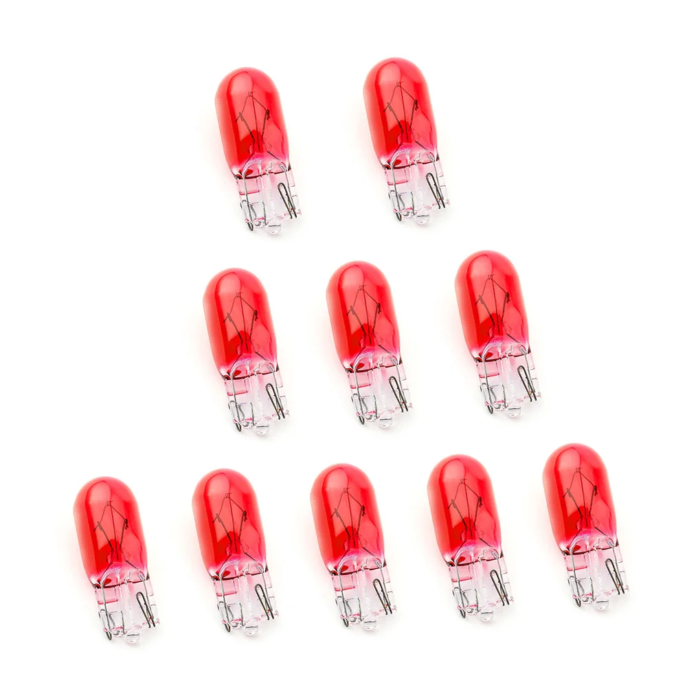 10pcs T10 501 W5W Wedge Interior Car Side Light Red 12V 5W Dashboard Dash Panel Gauge Bulb for Car Styling
10pcs T10 501 W5W Wedge Interior Car Side Light Red 12V 5W Dashboard Dash Panel Gauge Bulb for Car Styling