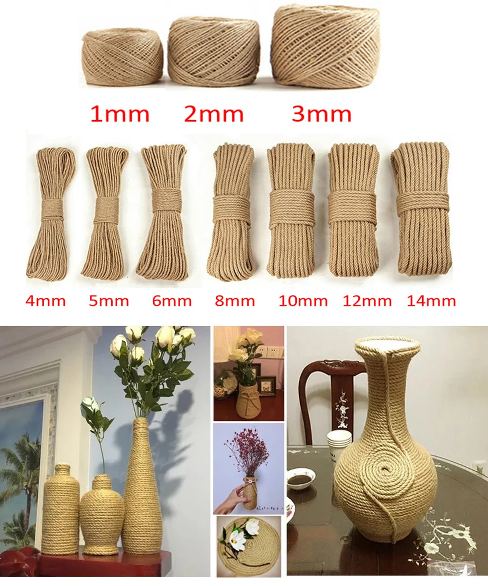 (Diameter from 1MM to 15MM) Length 100 Meters Natural Strong Jute Rope Hemp Rope Craft String Cord for Floristry,DIY Crafts
(Diameter from 1MM to 15MM) Length 100 Meters Natural Strong Jute Rope Hemp Rope Craft String Cord for Floristry,DIY Crafts