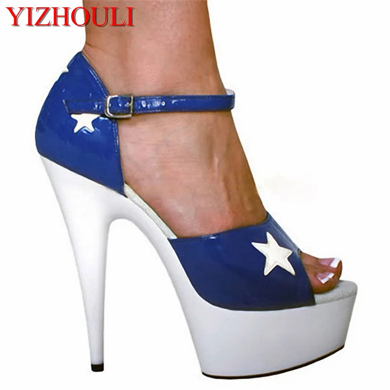 Gorgeous color matching new Roman sandals 15 cm high shoes shows Blue, printing five-pointed star decoration
Gorgeous color matching new Roman sandals 15 cm high shoes shows Blue, printing five-pointed star decoration