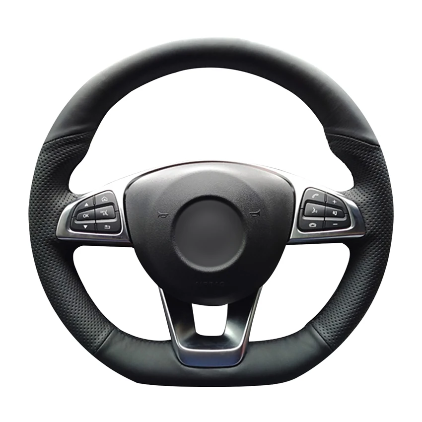 Hand-stitched Black PU Artificial Leather Car Steering Wheel Cover for Mercedes Benz C200 C250 C300 B250 B260 A200 A250
Hand-stitched Black PU Artificial Leather Car Steering Wheel Cover for Mercedes Benz C200 C250 C300 B250 B260 A200 A250