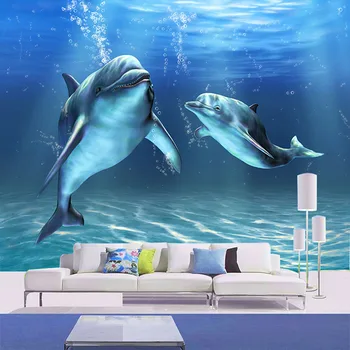 Custom Any Size Cartoon Dolphin Wall Mural Wallpaper Non-woven Bedding Room Personalize Wall Covering Home Decor Papel De Parede
Custom Any Size Cartoon Dolphin Wall Mural Wallpaper Non-woven Bedding Room Personalize Wall Covering Home Decor Papel De Parede