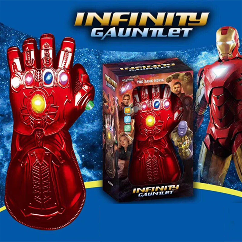 New Avengers Endgame Iron Man Infinity Gauntlet Cosplay Arm Hulk Avengers Thanos LED Glove Masks Kids Child Toy Halloween Props
New Avengers Endgame Iron Man Infinity Gauntlet Cosplay Arm Hulk Avengers Thanos LED Glove Masks Kids Child Toy Halloween Props