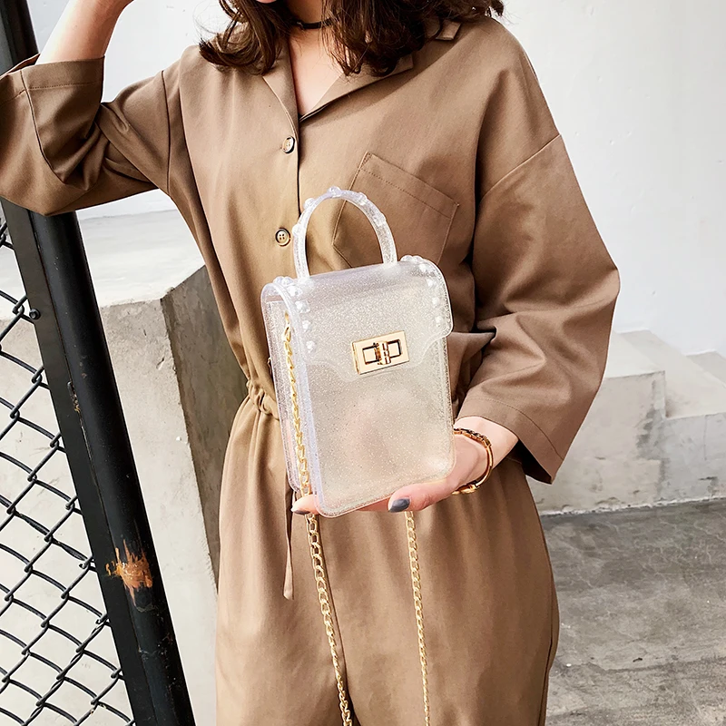 Cathylin Jelly Ladies Handbag PVC Clear Clutch Sling Chain Bag For Women Transparent Tote Mini Cell Phone And Coin Bags KSL3181W
Cathylin Jelly Ladies Handbag PVC Clear Clutch Sling Chain Bag For Women Transparent Tote Mini Cell Phone And Coin Bags KSL3181W