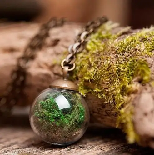 10pcs Handmade moss glass Orb Necklace - glass vial necklace, brass pendant 70cm long ( finished necklace)
10pcs Handmade moss glass Orb Necklace - glass vial necklace, brass pendant 70cm long ( finished necklace)