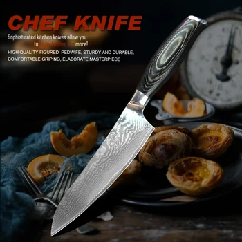 PEDWIFE 8"Damascus Professionl Chef Knife PakkaWood Gyuto Knives Japanese Style Kitchen Cooking Tool Multifunction Santoku Knife
PEDWIFE 8"Damascus Professionl Chef Knife PakkaWood Gyuto Knives Japanese Style Kitchen Cooking Tool Multifunction Santoku Knife