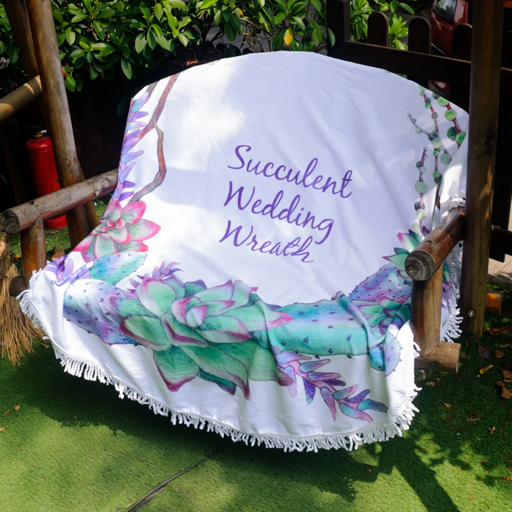 Wholesale Succulent Round Beach Towel Round Beach Blanket Yoga Mat With Tassel Beach Wrap DOM1031013
Wholesale Succulent Round Beach Towel Round Beach Blanket Yoga Mat With Tassel Beach Wrap DOM1031013