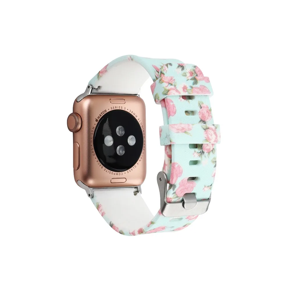 Soft Sport Silicone Watchband For Apple Watch Band 38mm 42mm 40mm 44mm Printing Flower Strap For iwatch 1/2/3/4 Series Bracelet
Soft Sport Silicone Watchband For Apple Watch Band 38mm 42mm 40mm 44mm Printing Flower Strap For iwatch 1/2/3/4 Series Bracelet