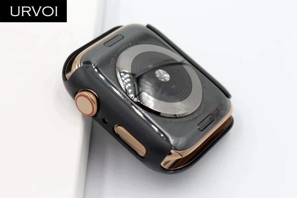 URVOI черная рамка для Apple Watch series 4 3 пластиковый бампер жесткий чехол протектор iWatch