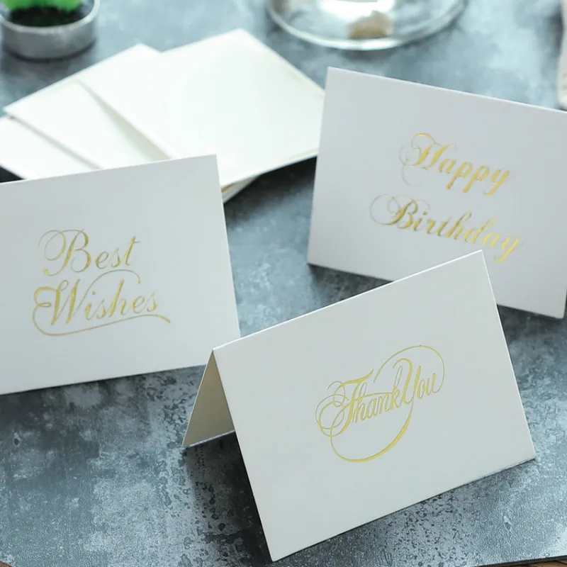 50sets DIY Small Greeting Card Gold stamping Thank You Party Gift Card with Envelopes
50sets DIY Small Greeting Card Gold stamping Thank You Party Gift Card with Envelopes