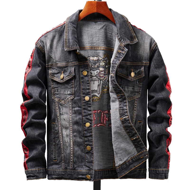 2019 spring and autumn period and the new men trend in 2018 Joker denim jacket Fashionable jean jacket lapel Color matching
2019 spring and autumn period and the new men trend in 2018 Joker denim jacket Fashionable jean jacket lapel Color matching