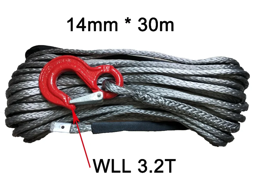 Free Shipping 14mm x 30m synthetic Plasma UHMWPE winch line rope cable with hook
Free Shipping 14mm x 30m synthetic Plasma UHMWPE winch line rope cable with hook