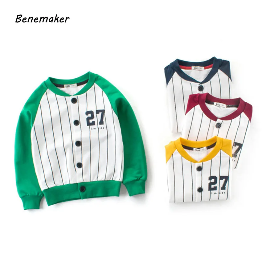 Benemaker New Striped Bomber Jackets For Boy Girl Children Outdoor Baseball Uniform Windbreaker Baby Kids Outerwear Coats JH130
Benemaker New Striped Bomber Jackets For Boy Girl Children Outdoor Baseball Uniform Windbreaker Baby Kids Outerwear Coats JH130