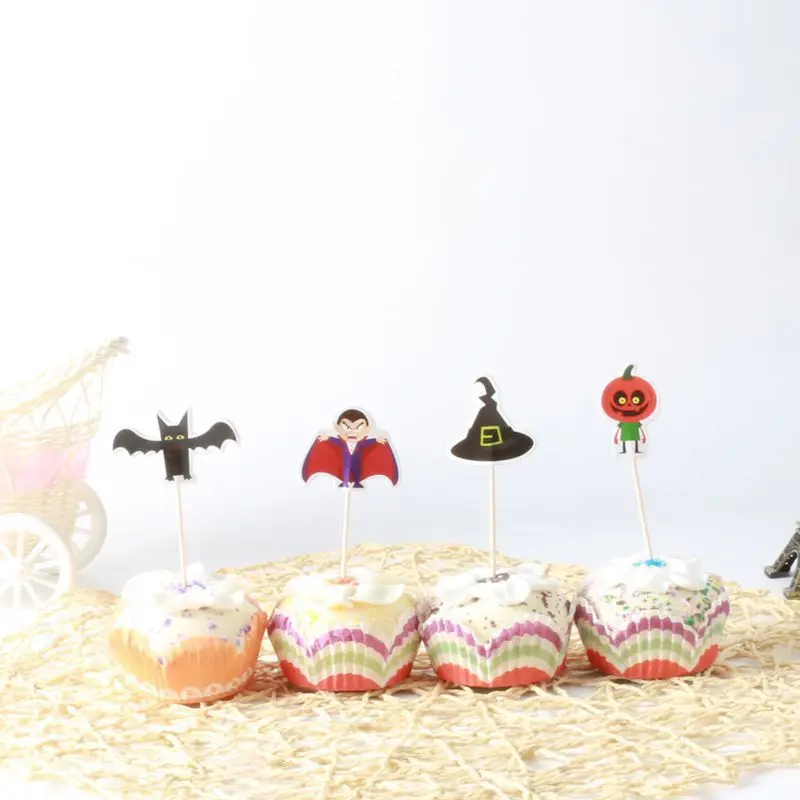 24pcs/set Halloween Cake Cupcake Toppers Cake Picks For Kids Birthday Party Decoration (Vampire + Bat + Pumpkin + Witch Hat)
24pcs/set Halloween Cake Cupcake Toppers Cake Picks For Kids Birthday Party Decoration (Vampire + Bat + Pumpkin + Witch Hat)