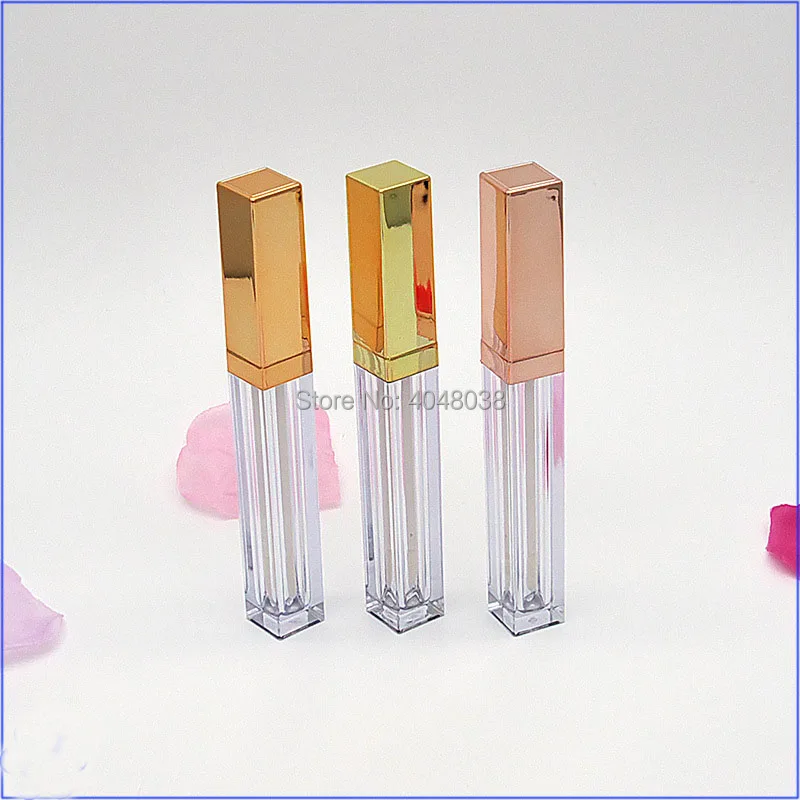 50 pcslot Lip Gloss Tubes Empty Cosmetic Bottles Transparent 4ml Square Plastic Lip Balm Container Liquid Eyeliner For Makeup (2)