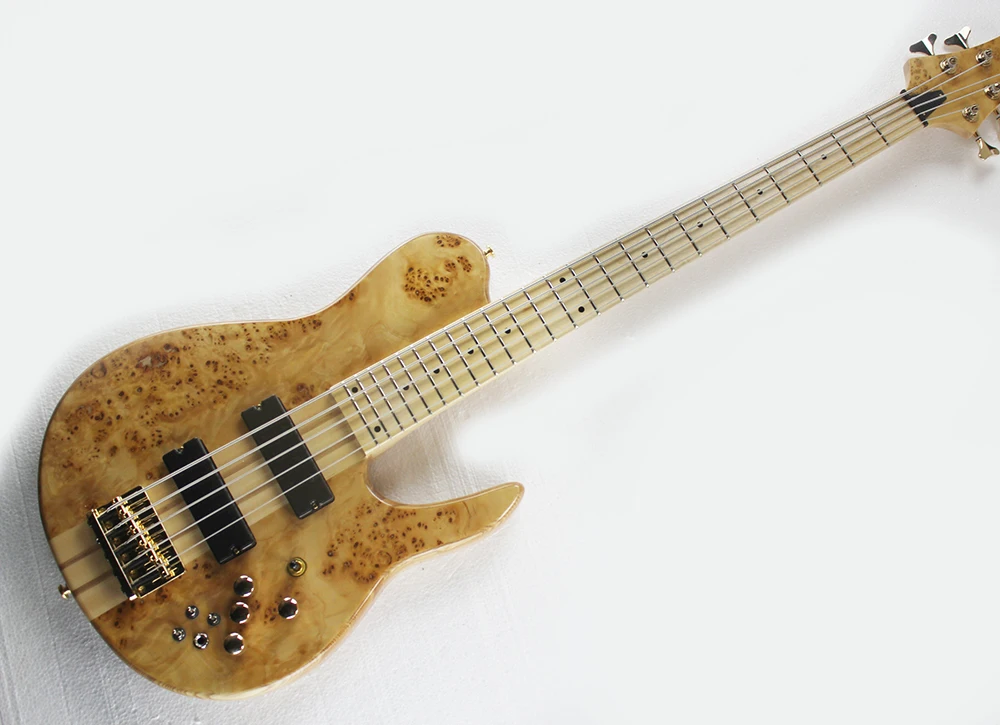 5 Strings ASH Electric Bass Guitar with Golden Hardwares,Neck-Thru-Body,Dots Inlay,Tree-Burl Veneer,offering customized services
5 Strings ASH Electric Bass Guitar with Golden Hardwares,Neck-Thru-Body,Dots Inlay,Tree-Burl Veneer,offering customized services