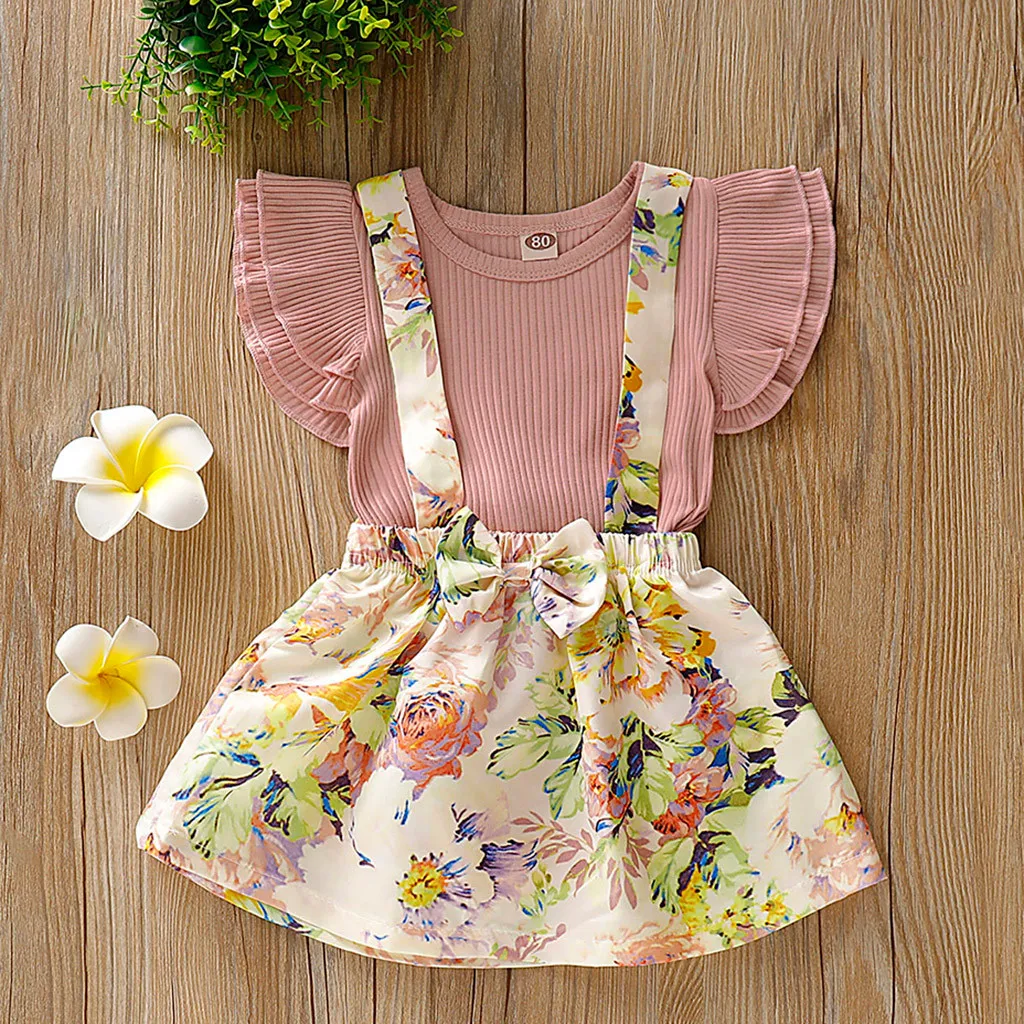 Baby Girl Outfit Solid Color Fly Sleeve Romper Floral Print Overalls Skirts Set Newborn Toddler Infant Fashion Jumpsuit Outfits
Baby Girl Outfit Solid Color Fly Sleeve Romper Floral Print Overalls Skirts Set Newborn Toddler Infant Fashion Jumpsuit Outfits